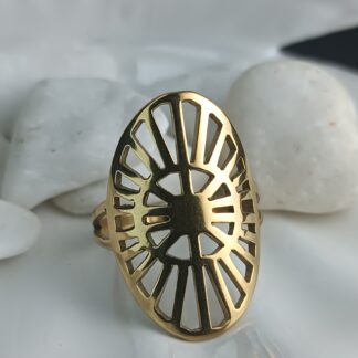 Χρυσό Ατσάλινο Δαχτυλίδι Οβάλ με Γεωμετρικό Σχέδιο – Statement Κόσμημα (ΚΩΔ:58591) Χρυσό Ατσάλινο Δαχτυλίδι Οβάλ με Γεωμετρικό Σχέδιο – Statement Κόσμημα (ΚΩΔ:58591)