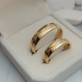 Pair of polished wedding rings, matte finish, thickness 6 mm (CODE: 58511)