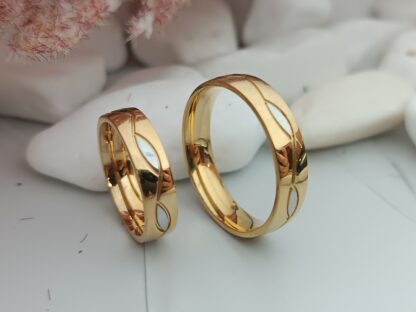 Two-tone wedding rings with zircon 6 mm (CODE: 88551)