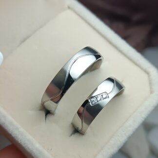 Pair of polished wedding rings, matte finish, thickness 6 mm (CODE: 58511)