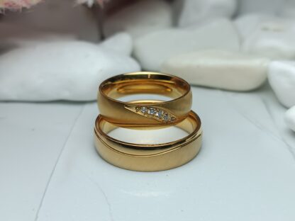 Pair of wedding rings, matte finish (CODE:58511)