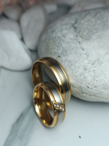 Two-tone wedding rings (CODE:554241)