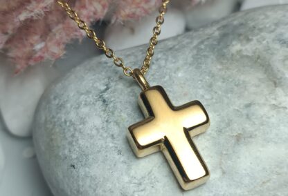 Steel cross in gold (CODE:00331)