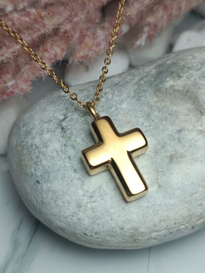 Steel cross in gold (CODE:00331)