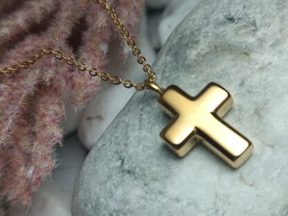 Steel cross in gold (CODE:00331)