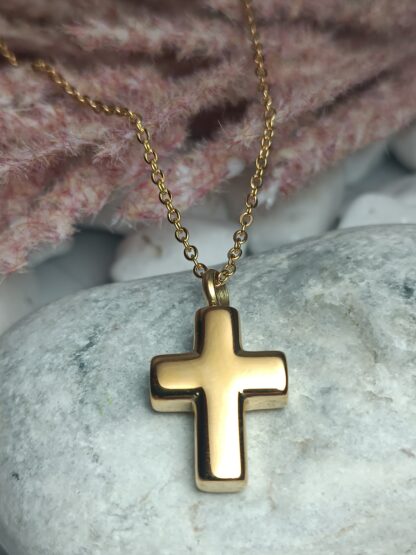 Steel cross in gold (CODE:00331)