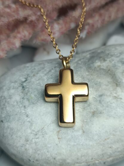 Steel cross in gold (CODE:00331)