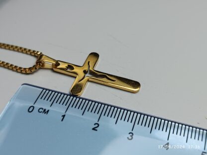 STEEL CROSS IN YELLOW GOLD (CODE:2233)