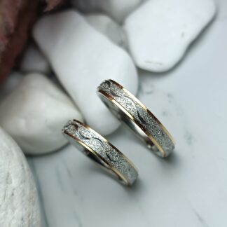 Two-tone luster wedding rings (CODE: 10081)