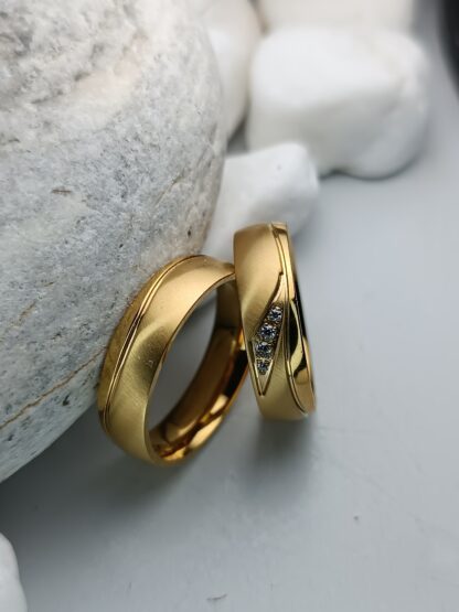 Pair of wedding rings, matte finish (CODE:58511)