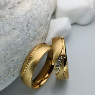 Pair of wedding rings, matte finish (CODE:58511)