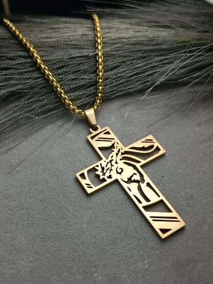 Cross with chain in gold (CODE: 005100)