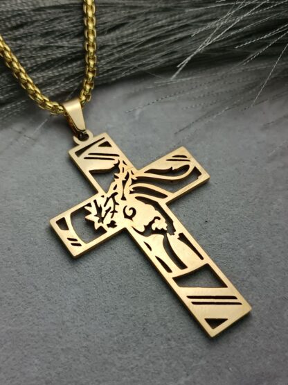 Cross with chain in gold (CODE: 005100)