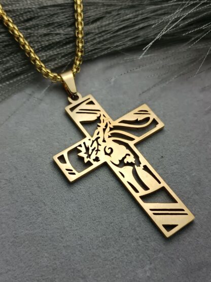 Cross with chain in gold (CODE: 005100)