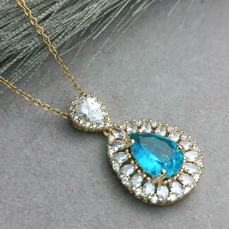 Necklace with blue stone (CODE:8074)