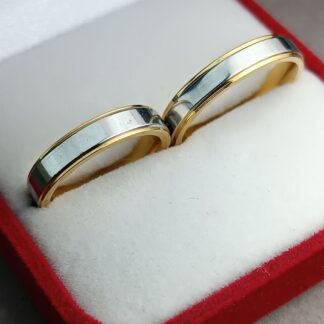 Two-tone mirror wedding rings (CODE:5511)