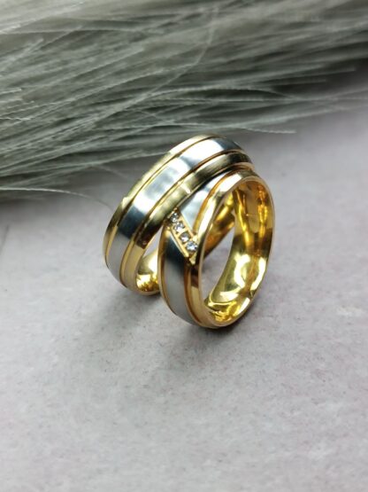 Two-tone wedding rings (CODE:554241)