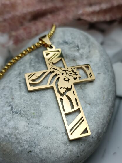 Cross with chain in gold (CODE: 005100)