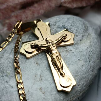 Steel embossed cross with chain (CODE:0001002)