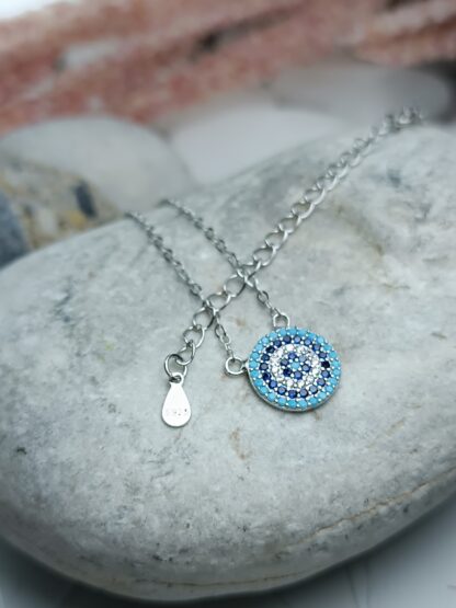 Silver 925° target necklace with zircons (CODE: 22291)