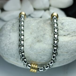 Two-tone steel men's bracelet (CODE: 5881)