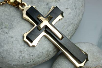 Men's black matte cross (CODE: 00781)