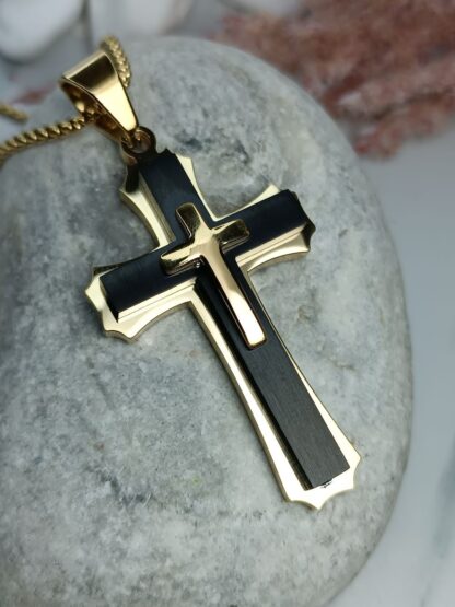 Men's black matte cross (CODE: 00781)