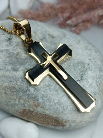 Men's black matte cross (CODE: 00781)