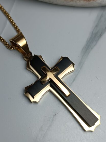 Men's black matte cross (CODE: 00781)