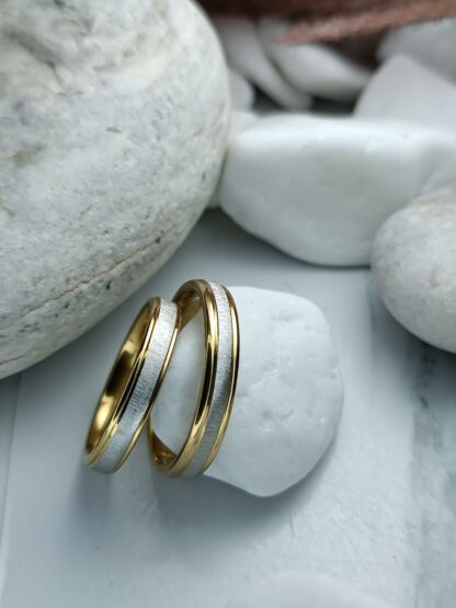 Two-tone luster wedding rings (CODE: 10081)