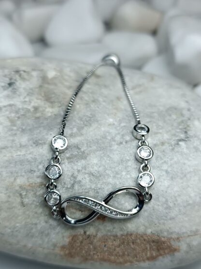 Infinity bracelet silver 925° platinum-plated (CODE: 8005)