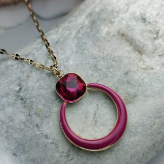 Pendant with pink stones (CODE:093)