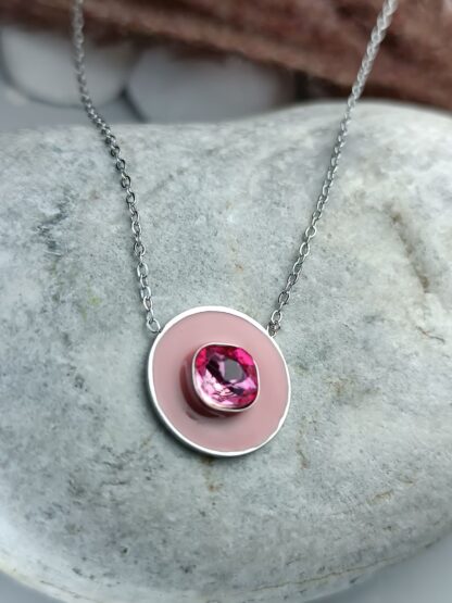 Pendant with pink stones (CODE:093)