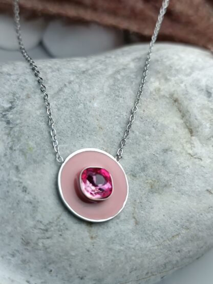 Pendant with pink stones (CODE:093)