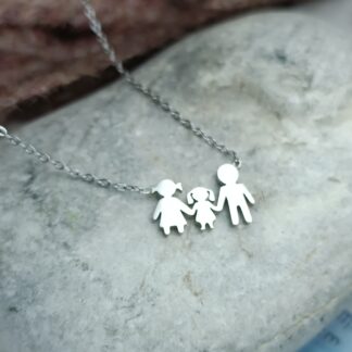 Steel Necklace Family "mom-dad-girl" (CODE: 8001)