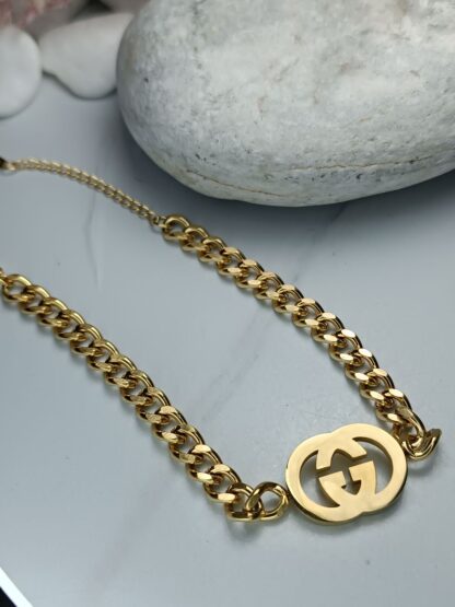 Polished gold steel bracelet (CODE: 8009)