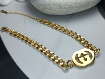 Polished gold steel bracelet (CODE: 8009)