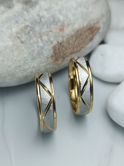 Pair of wedding rings Matt, sagre finish (CODE: 8019)