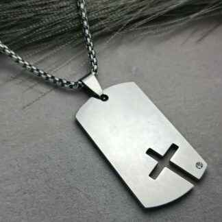 Men's Cross in silver color (CODE: 8054)