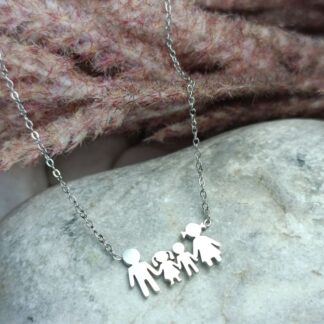 Steel Family Necklace "mom-dad-girl-boy"(CODE:8025)