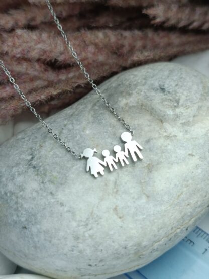 Steel Necklace Family "mom-dad- 2 boys" (CODE: 8026)