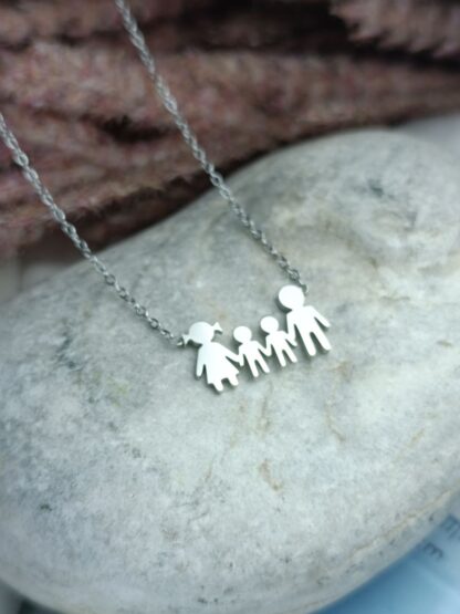 Steel Necklace Family "mom-dad- 2 boys" (CODE: 8026)