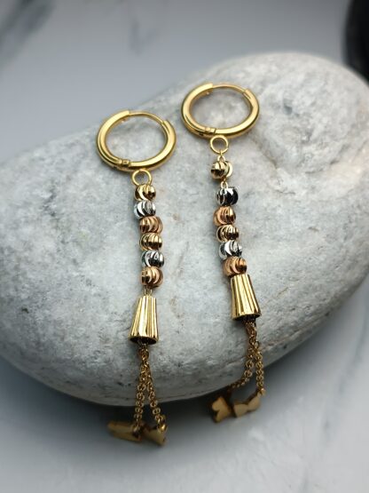 Earrings with embossed design (CODE: 8057)