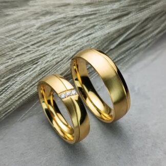 Pair of wedding rings matte finish (CODE: 8092)