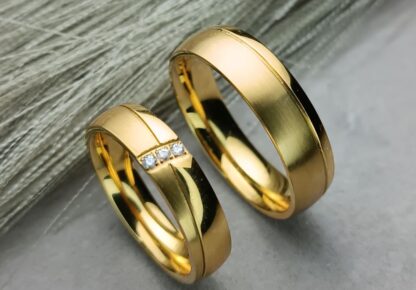 Pair of wedding rings matte finish (CODE: 8092)