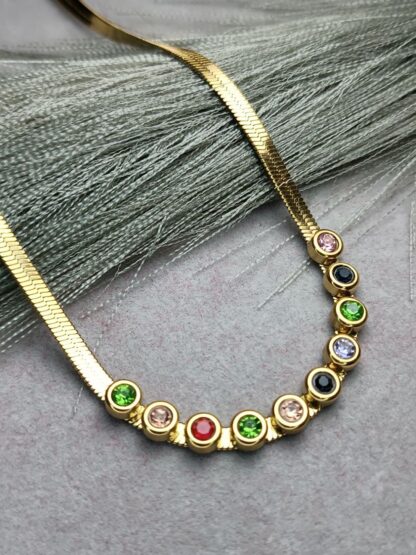 Necklace with multi-colored beads (CODE:8105)