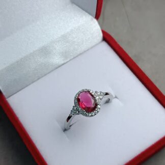 Solitaire with pink zircon (CODE:8196)