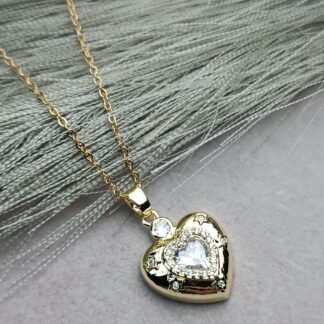 Heart necklace with crystal (CODE:8116)