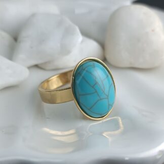 Επίχρυσο Δαχτυλίδι με Τιρκουάζ Πέτρα – Χειροποίητο Boho Κόσμημα από Ατσάλι (ΚΩΔ:8179) Επίχρυσο Δαχτυλίδι με Τιρκουάζ Πέτρα – Χειροποίητο Boho Κόσμημα από Ατσάλι (ΚΩΔ:8179)