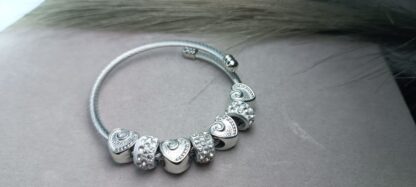 Steel, silver bracelet with heart (CODE:8163)